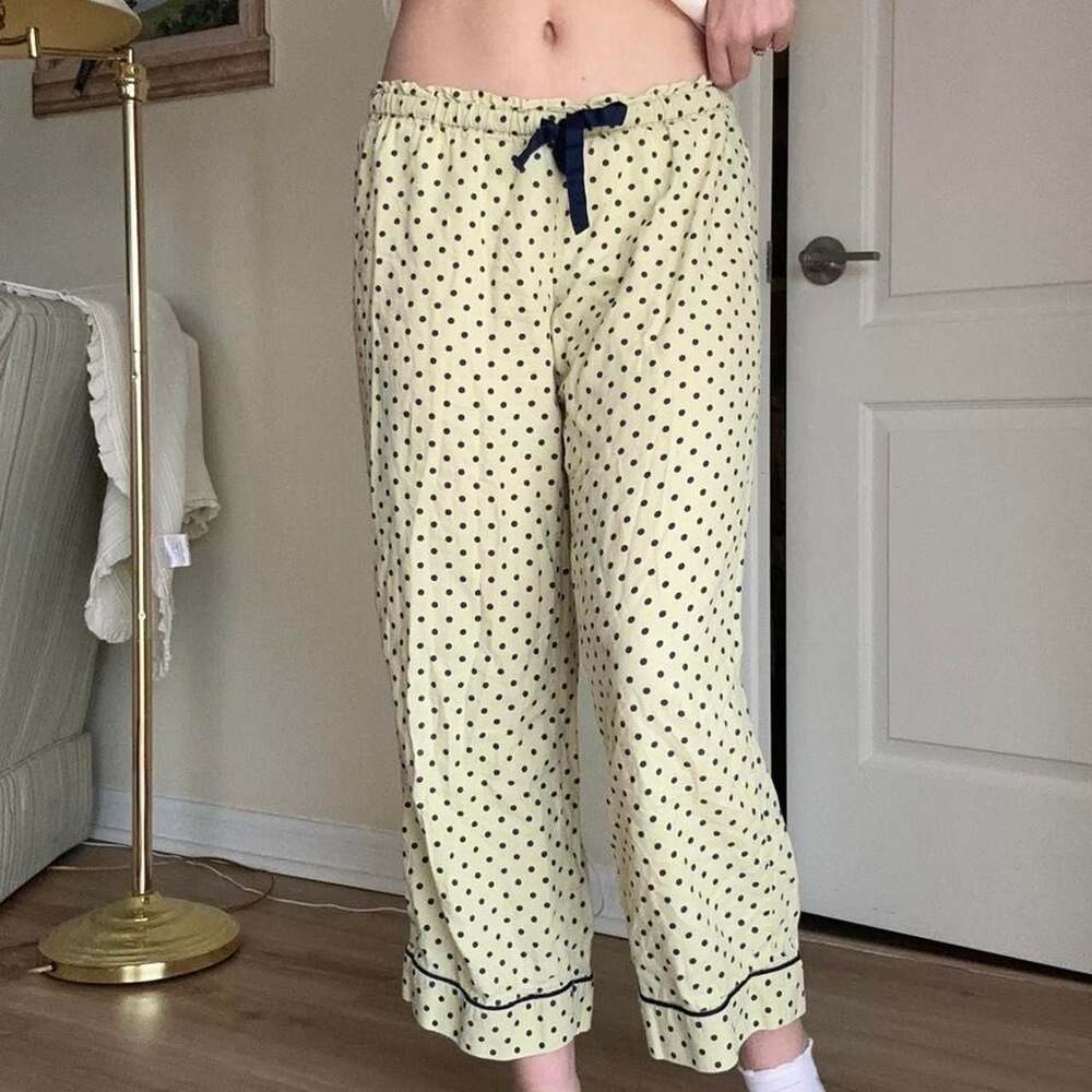 Victoria's Secret Yellow Polka Dot Cotton Pajama Pants
